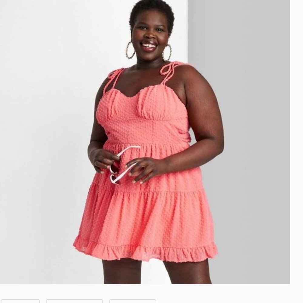 Women's Wild Fable Sleeveless Corset Fit and Flare Mini Dress Pink Sz: XL